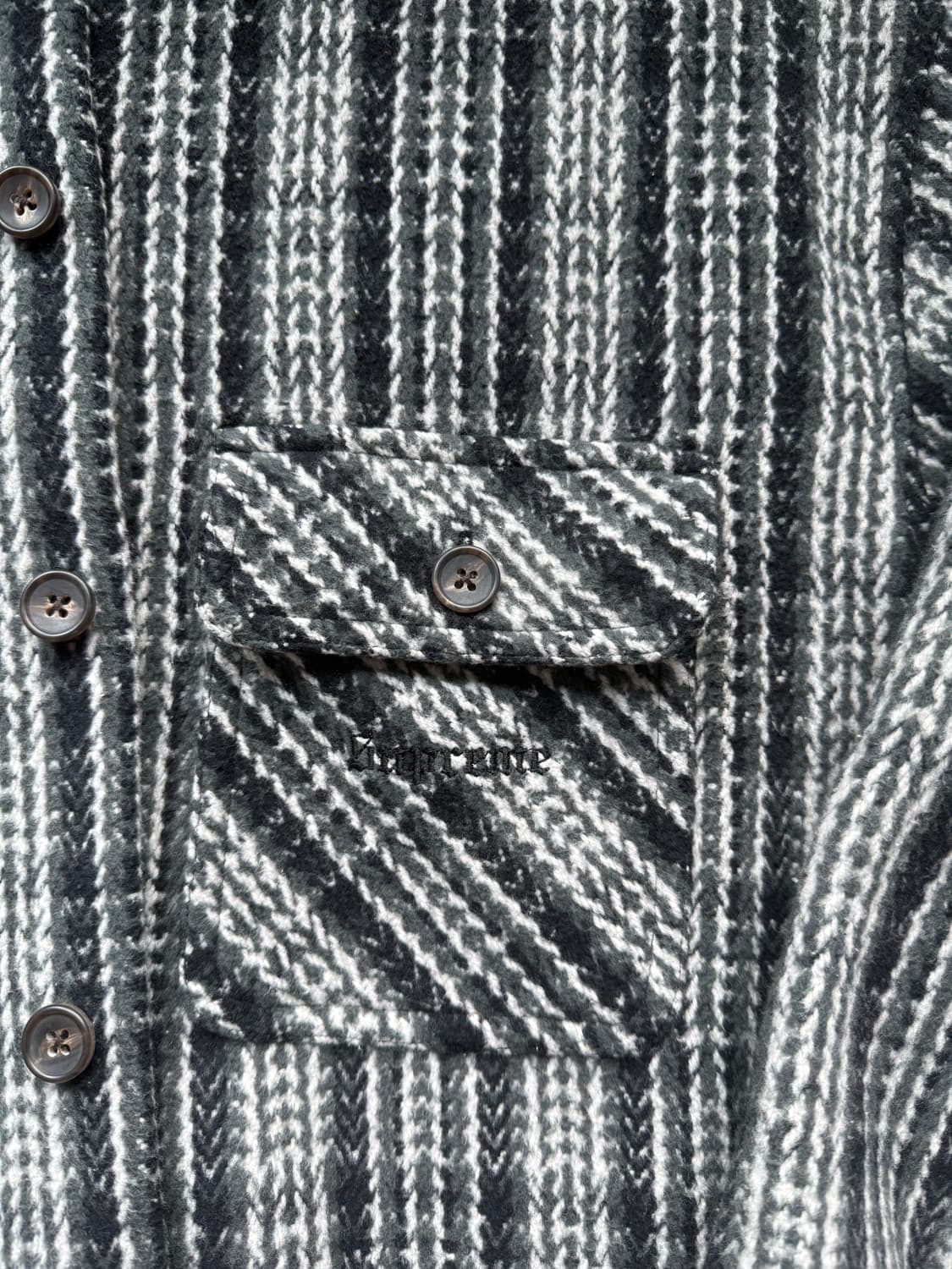 [L] 슈프림 헤비 플란넬 셔츠 블랙 상품이미지3