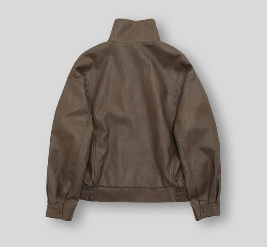 98도씨 하이넥 레더 자켓 상품이미지7