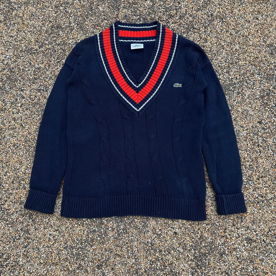 라코스테 브이넥 네이비 니트 상품이미지1