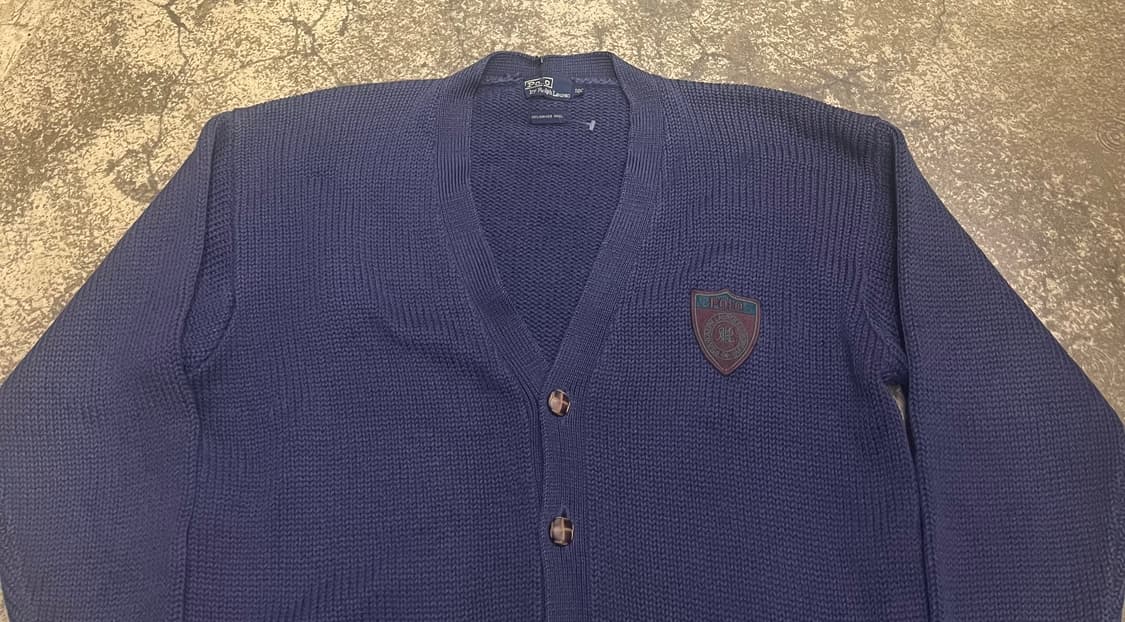 90s 폴로 랄프로렌 방패로고 네이비 니트 가디건 상품이미지4