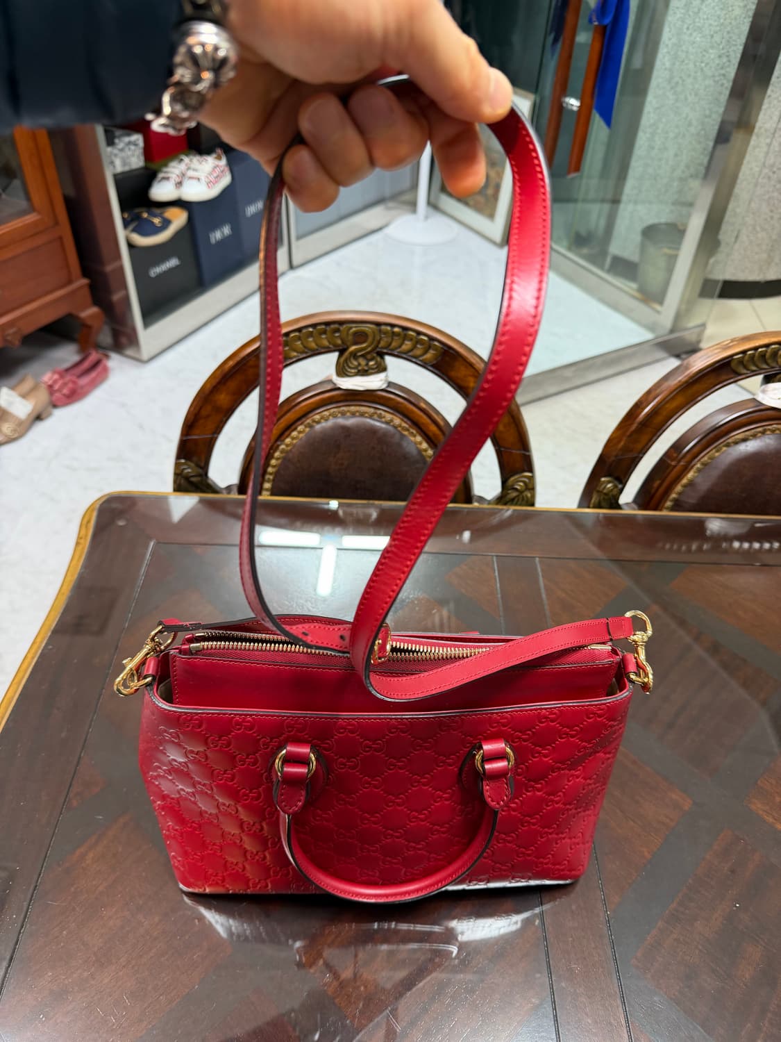 구찌 정품 시마 수프림 GG로고 가방 레드색상 백화점구매 단품 싸게팝니다 상품이미지2