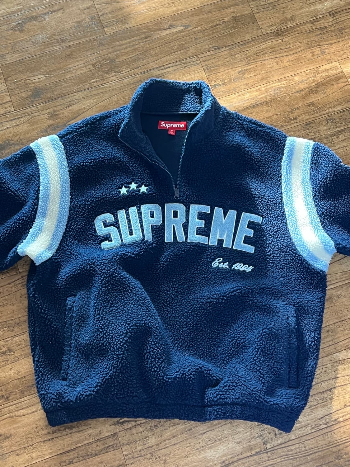 슈프림 아크 하프 집 플리스 풀오버 네이비 상품이미지2