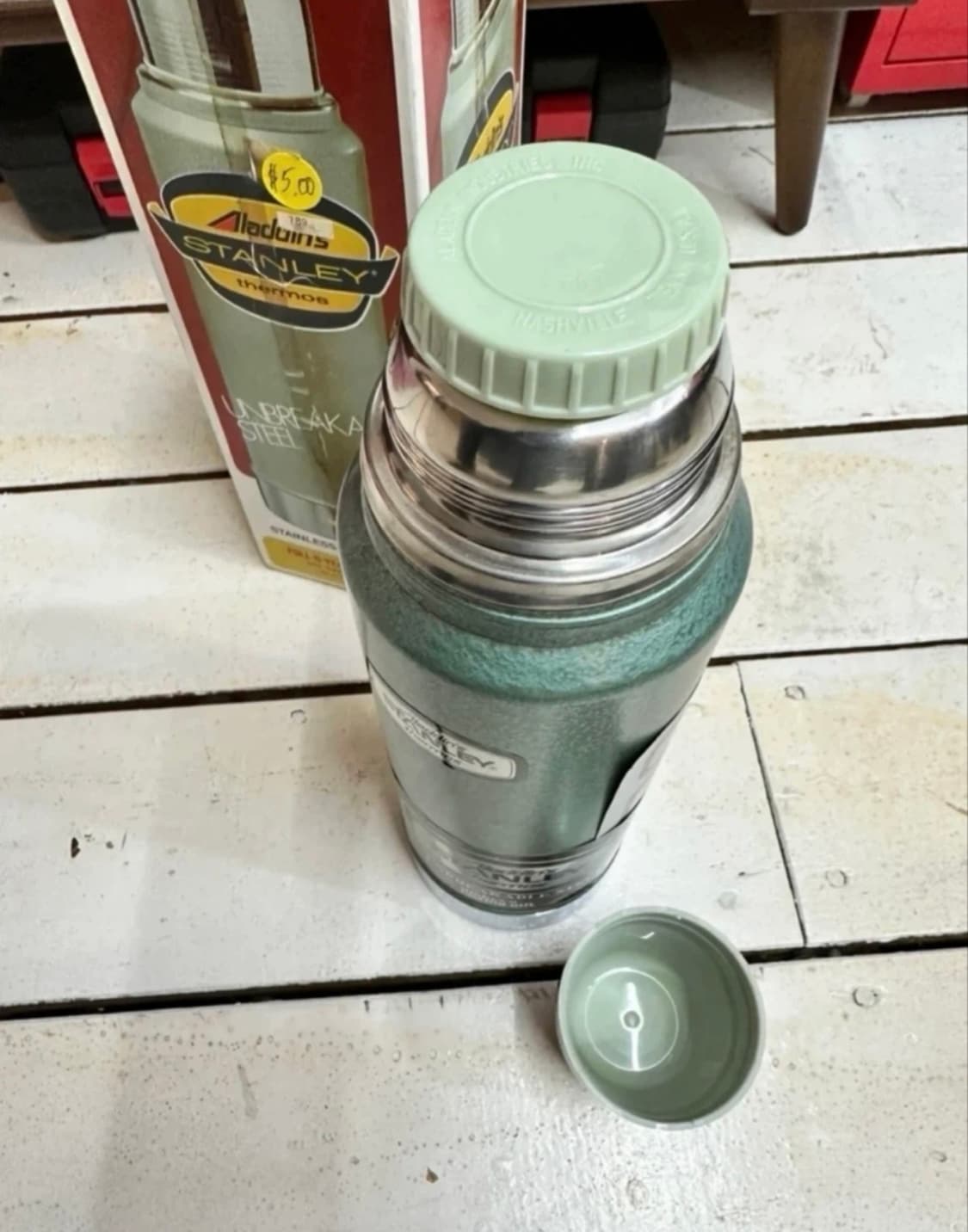 60년대 빈티지 알라딘 스탠리 보온병 쿼트 해머톤 그린 상품이미지3