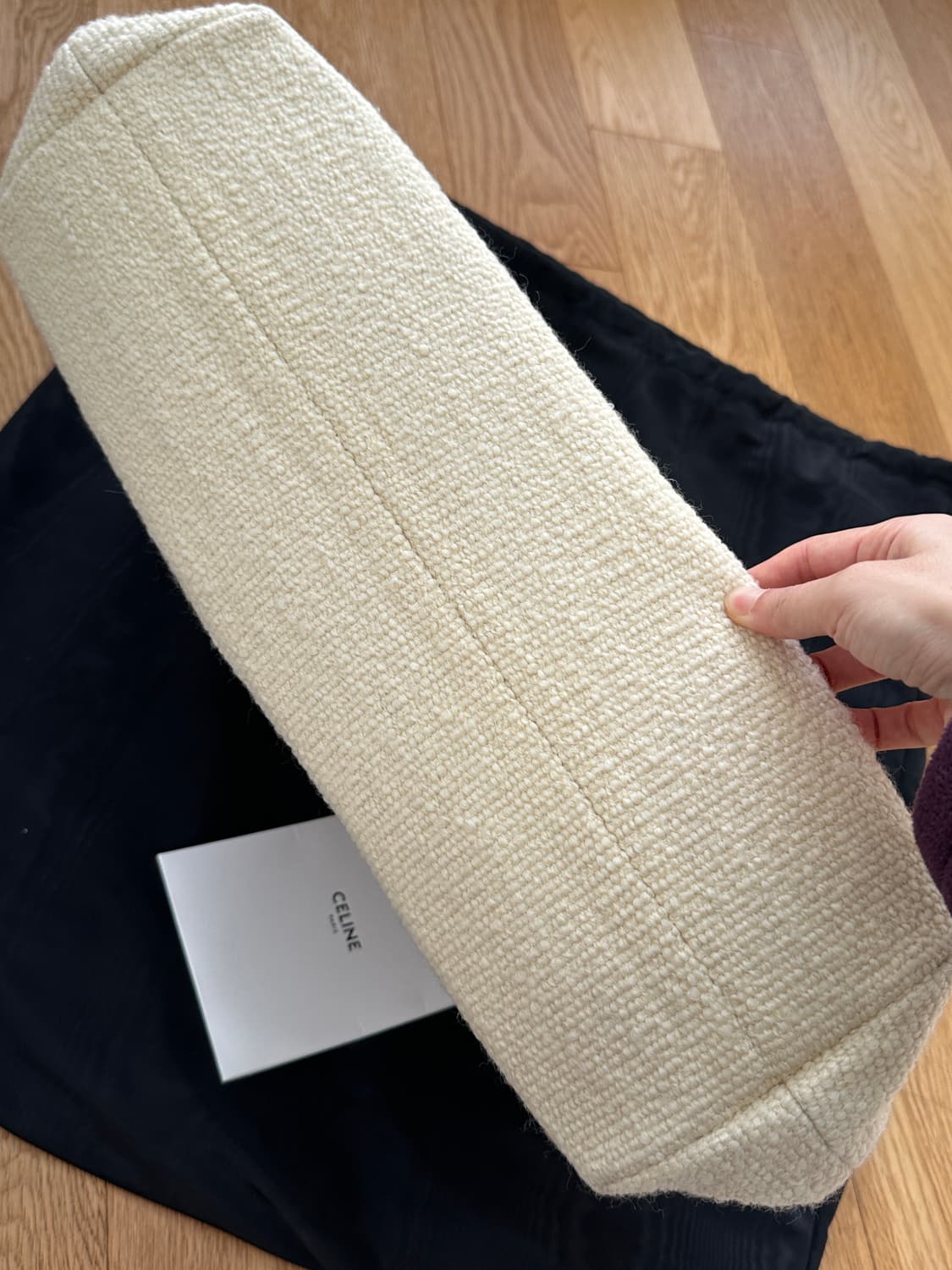 셀린느 텍스타일 카프스킨 호리즌탈 카바스백 그린 상품이미지4