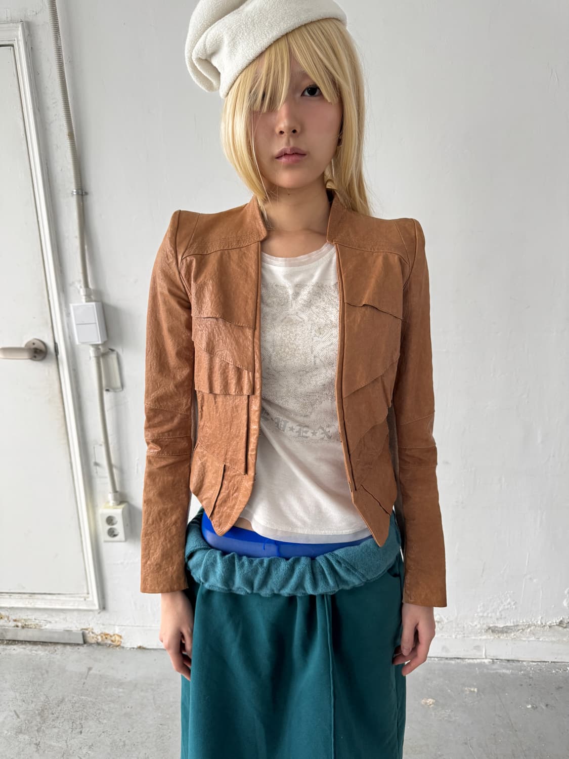 Teal green sweat midi skirt 상품이미지5