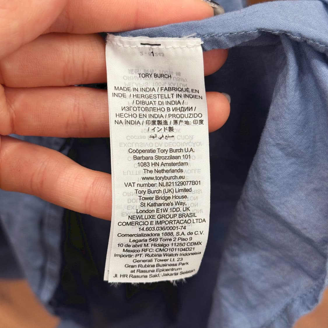 토리버치 자수 트리밍 보헤미안 티어드 원피스 볼륨소매 셔링 디테일 블루 상품이미지8