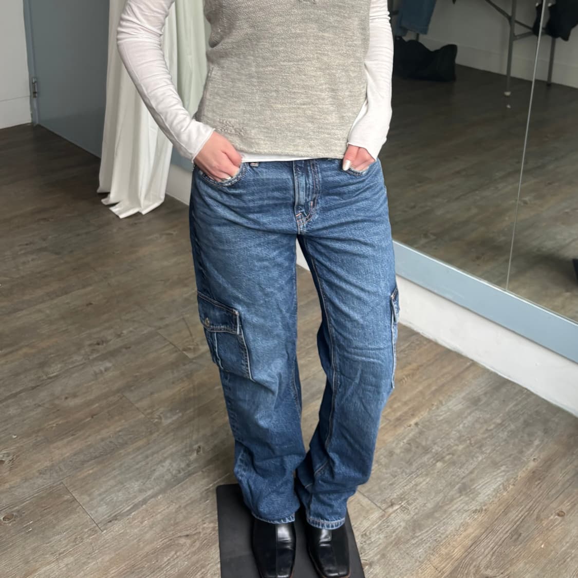 American Eagle 로우라이즈 배기 데님 상품이미지5