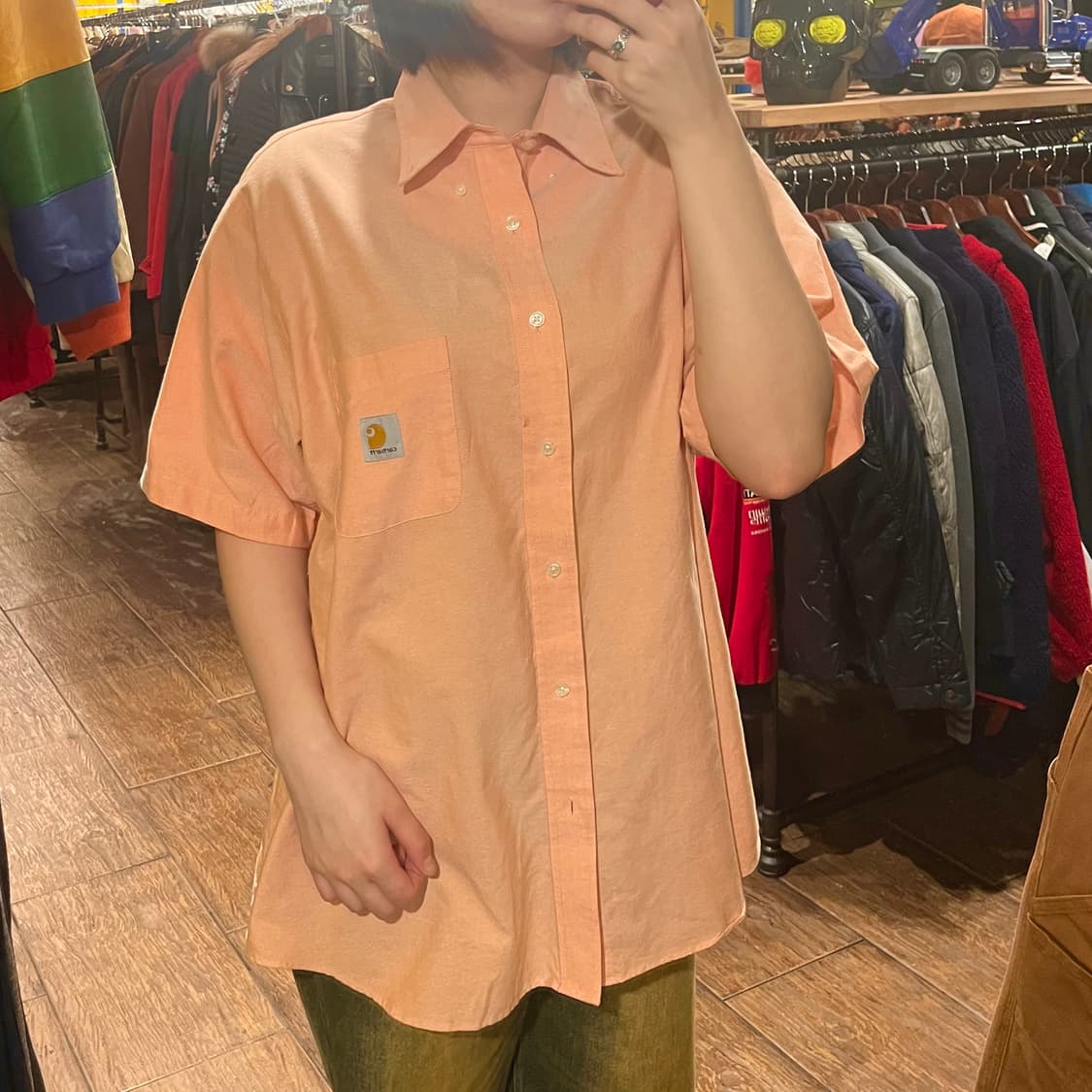 [HI] 칼하트 반팔 셔츠 코랄 상품이미지1