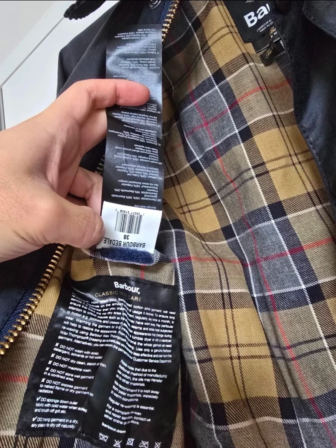 바버 비데일 왁스 자켓 네이비 38 상품이미지3