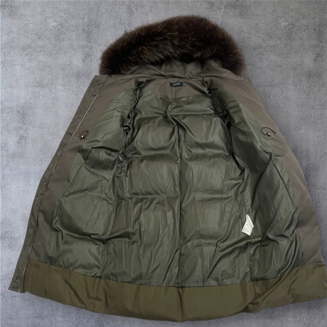 질스튜어트 JILLSTUART 카키 라쿤퍼 후드 롱패딩 85 상품이미지2