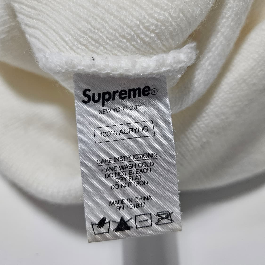 슈프림 warp logo 비니 화이트 상품이미지3