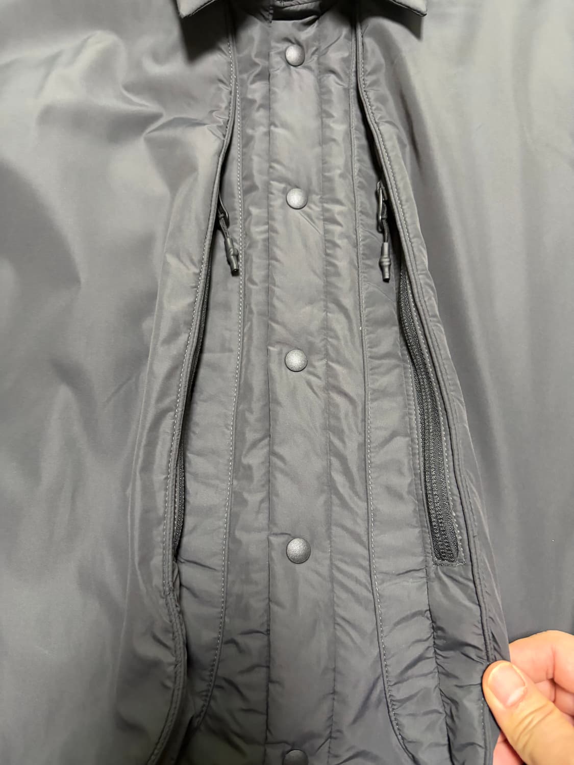 루트파인더 샘플 셔츠 패딩 자켓 차콜 M사이즈 판매 상품이미지3