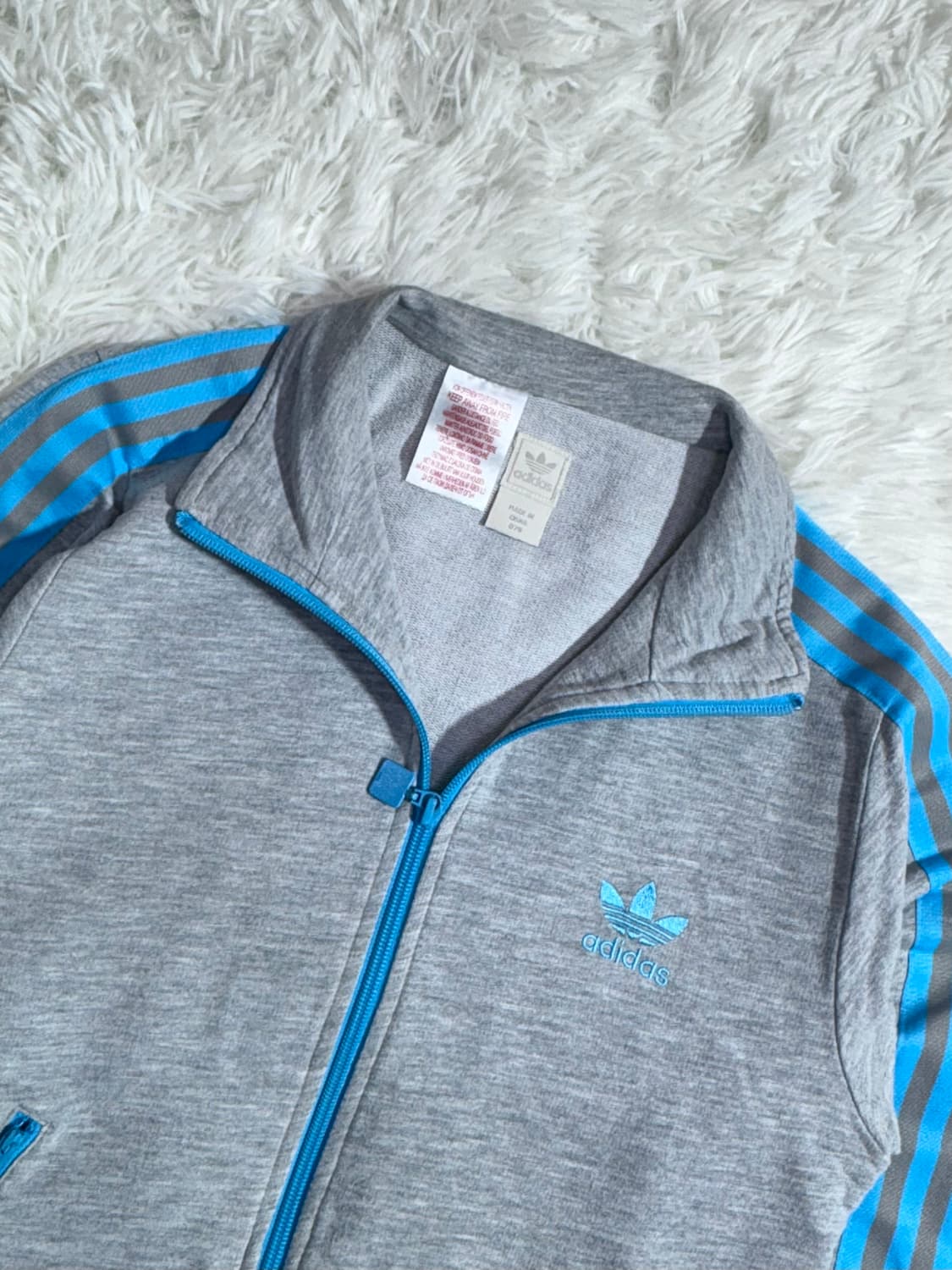 아디다스 그레이 베이비블루 코튼 트랙탑  상품이미지5