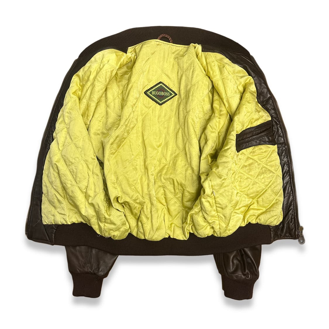 80s  HUGO BOSS 브라운 레더 자켓 50 상품이미지3