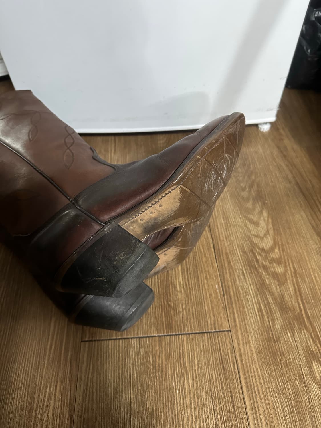 레더 빈티지 웨스턴 부츠 워커 브라운 250사이즈 상품이미지5