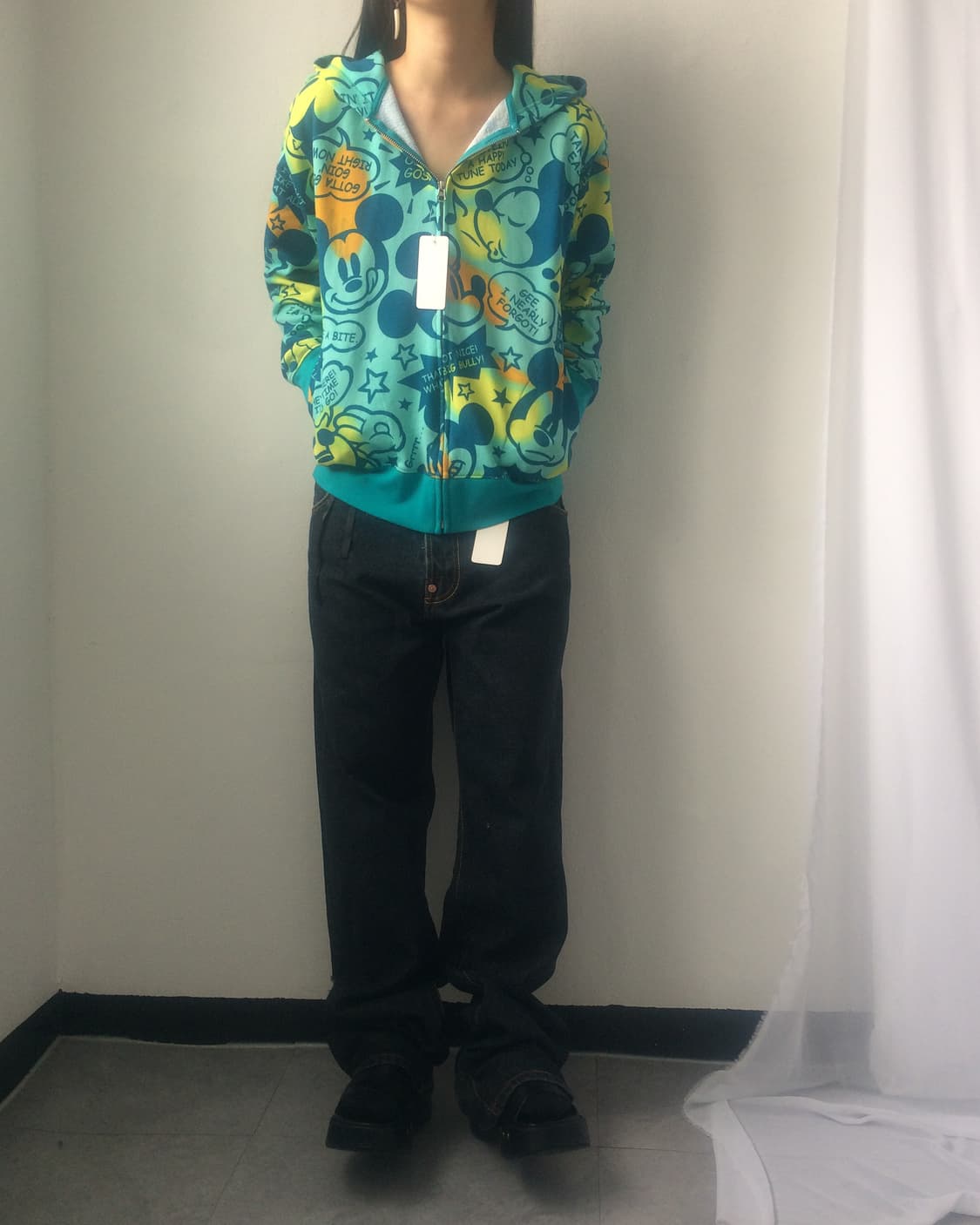 Disney Mickey pattern hood zip up 상품이미지6