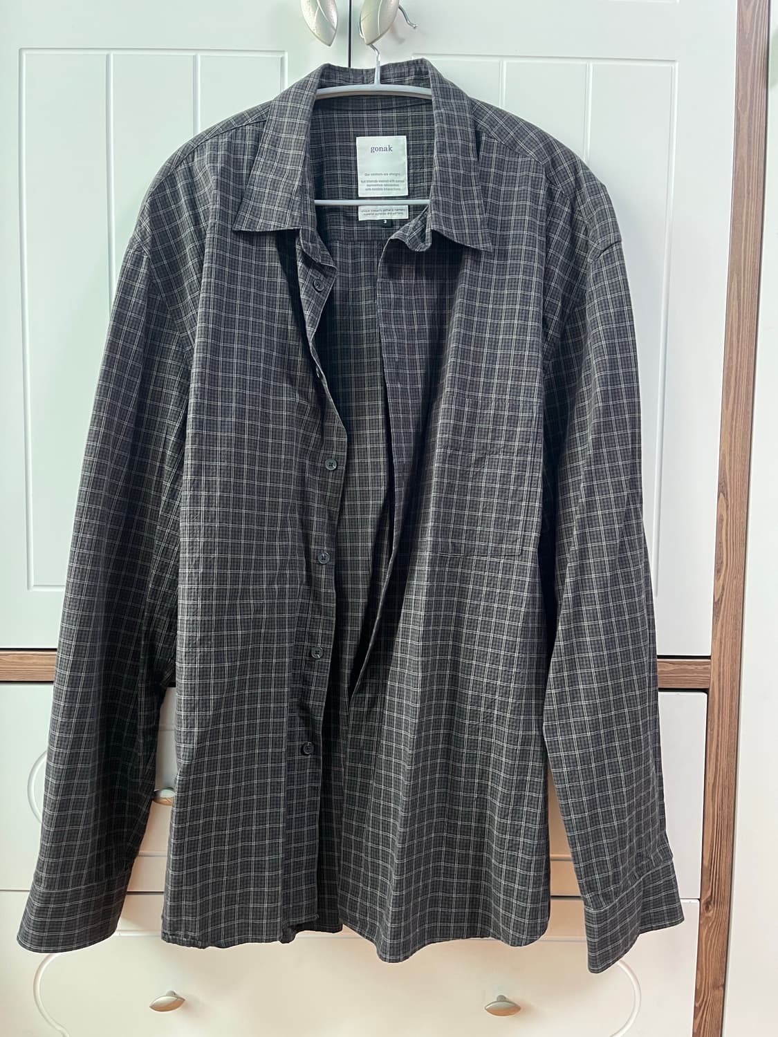[3] gonak organic check shirt moth black 상품이미지2