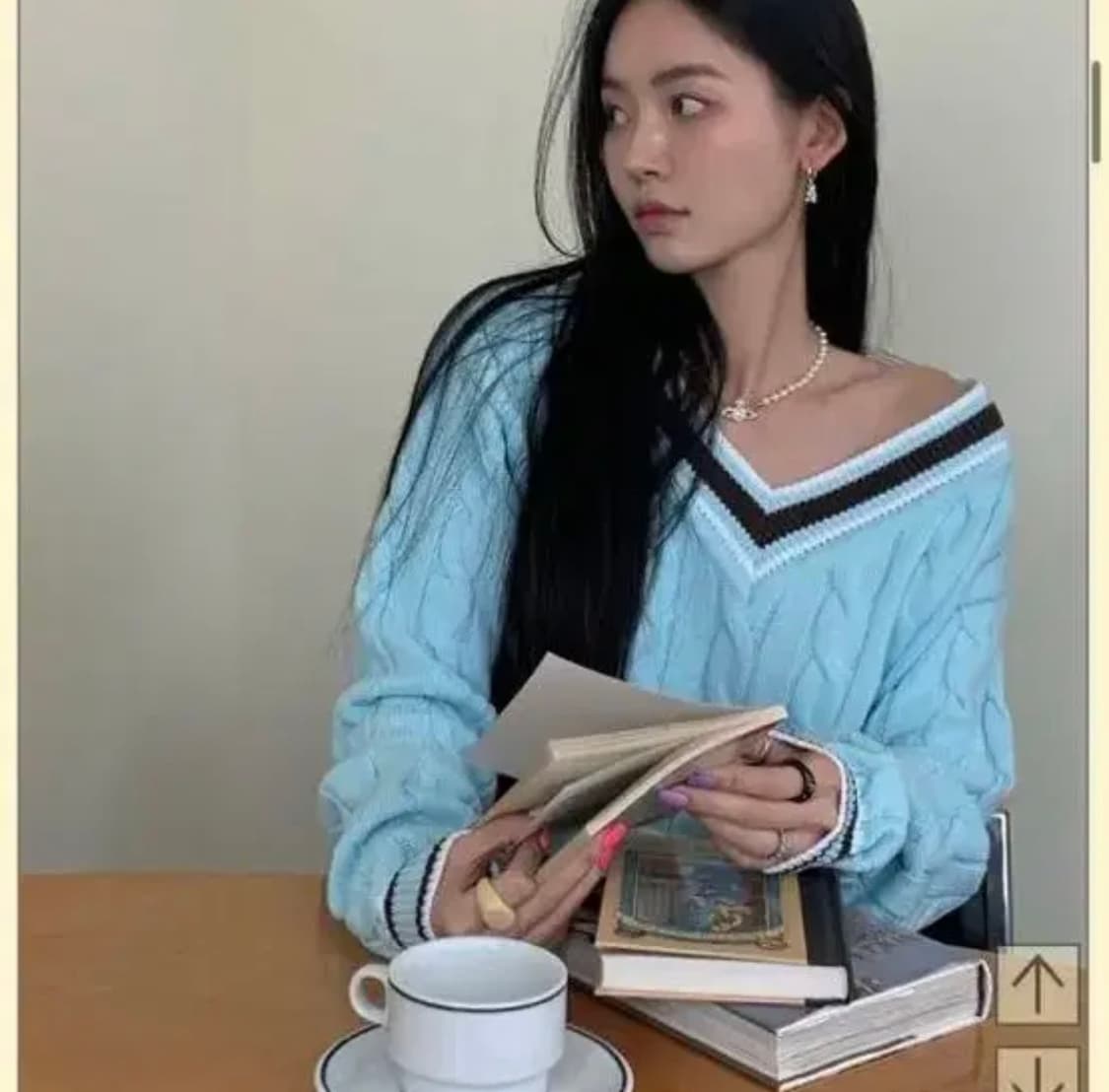 페일제이드 프레피 니트 🩵 preppy knit 스카이블루 상품이미지1