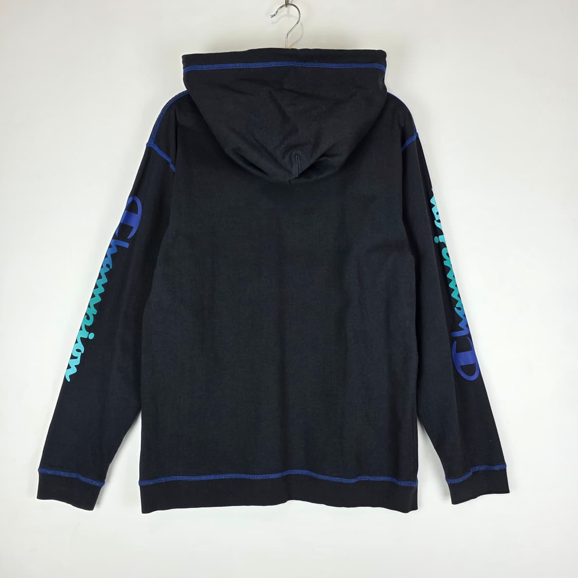 champion 블랙 로고 후드 티셔츠 상품이미지3