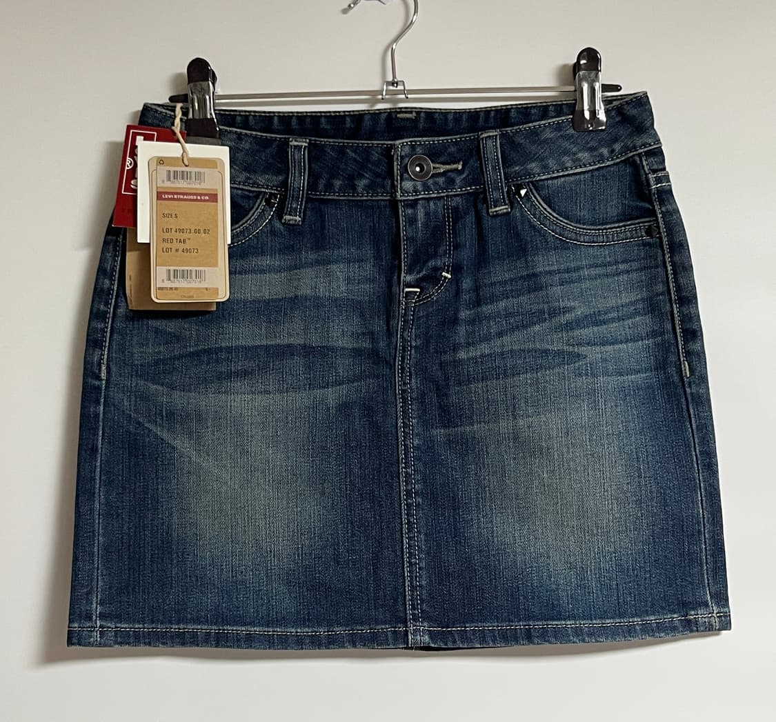 새상품 리바이스 레드탭 중청 데님 스커트 치마 미니스커트 S 상품이미지1