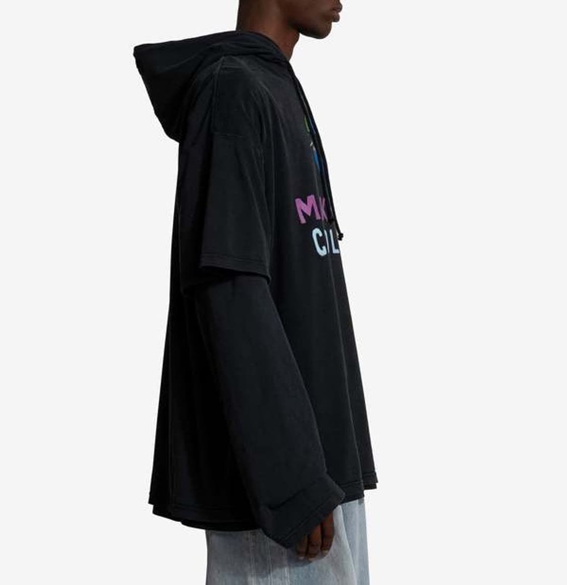 (정품/새상품) 베트멍 유니섹스 블랙 레이어드 후드 롱슬리브 상품이미지7