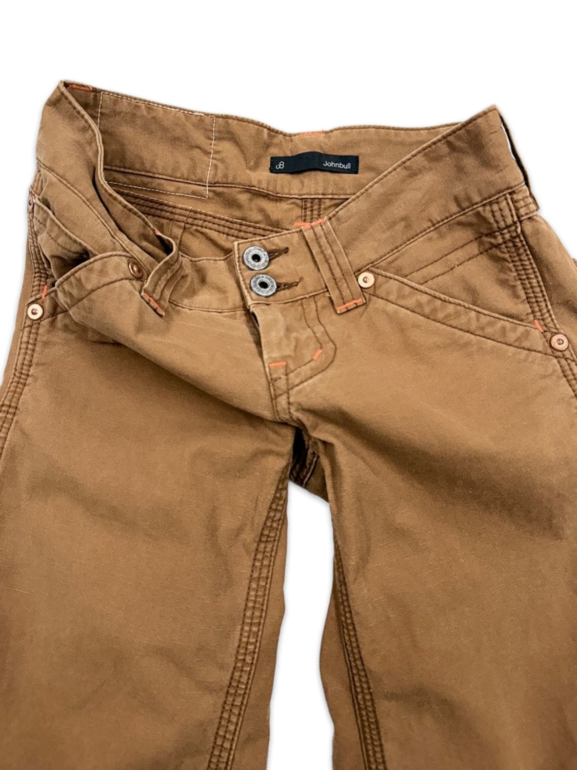 빈티지 Johnbull 라이트 브라운 로우라이즈 와이트 부츠컷 팬츠 상품이미지5