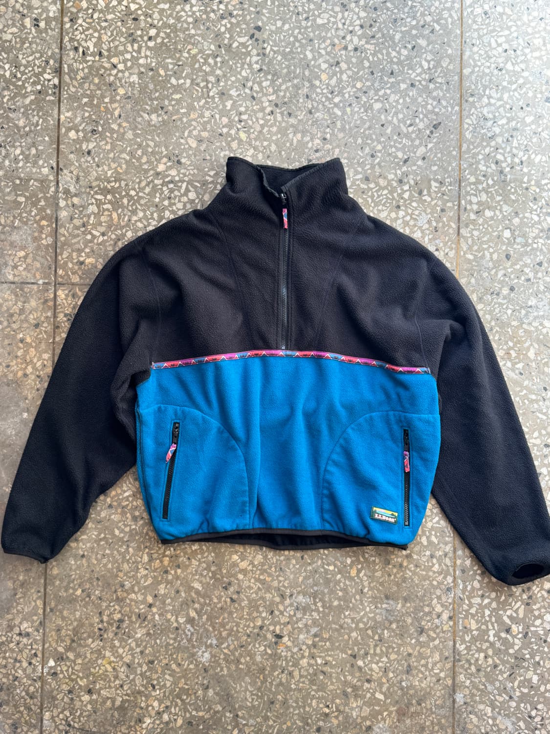 80s 엘엘빈 마운틴로고 리버서블 플리스 하프집업(O11) 상품이미지1