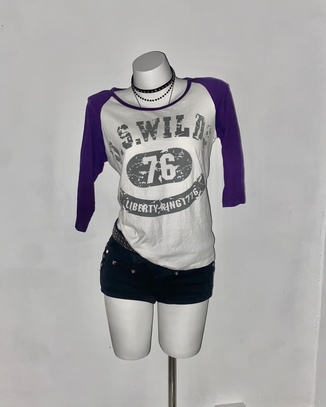 U.S. WILDS y2k punk Raglan T-shir 상품이미지1