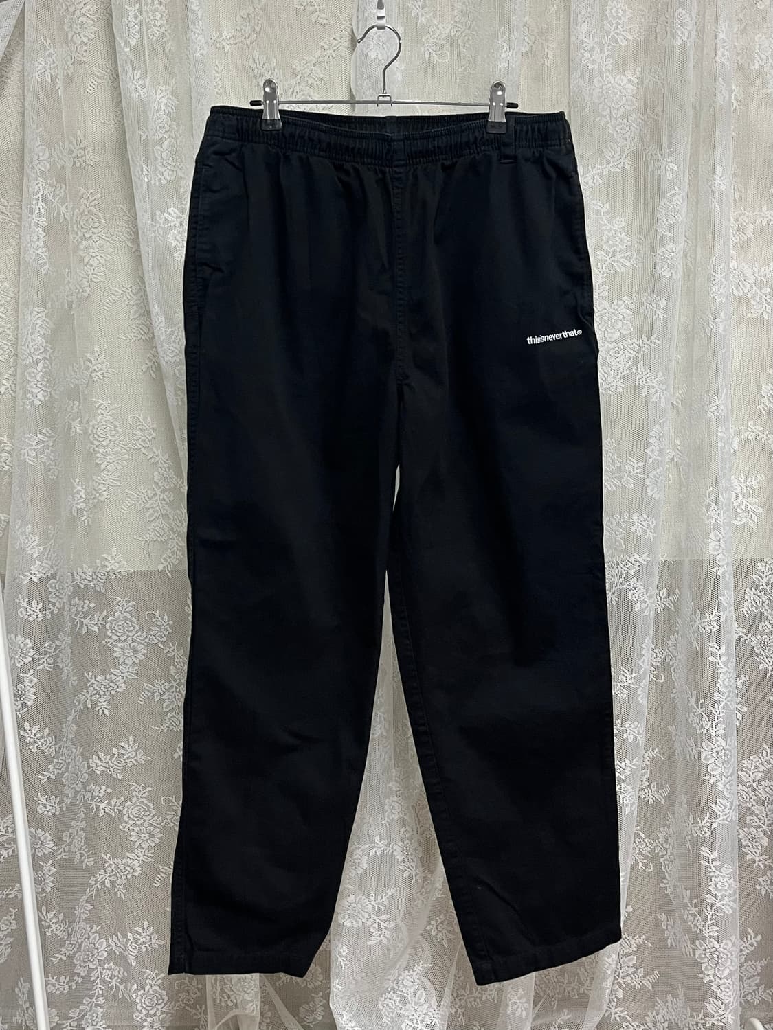 L) 디스이즈네버댓 밴딩 코튼 팬츠 블랙 상품이미지1