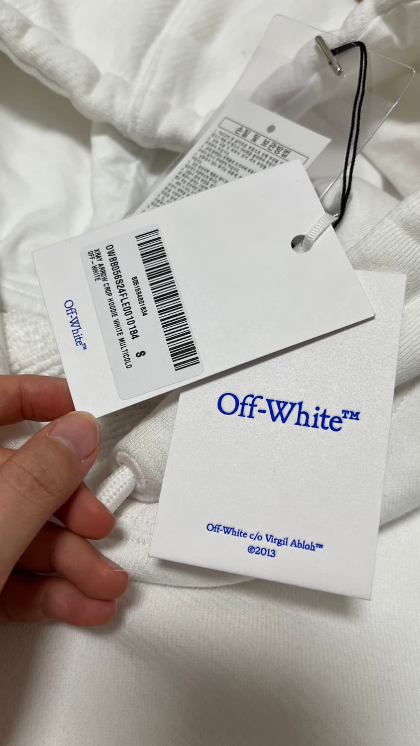 [새상품] 오프화이트 off white 크롭 후드티 화이트 S 상품이미지8