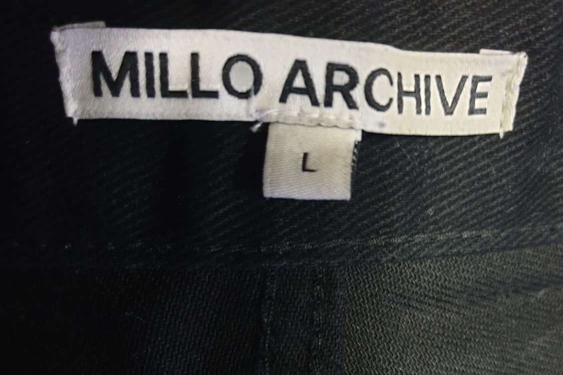 (품절 사이즈) 밀로아카이브 25s 리플렉트 커브드 코튼팬츠 블랙 (L) 상품이미지4