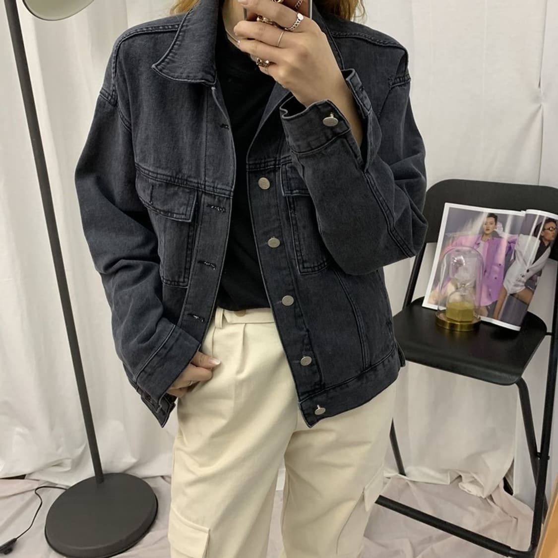 풀앤베어 데님 재킷 흑청 상품이미지1