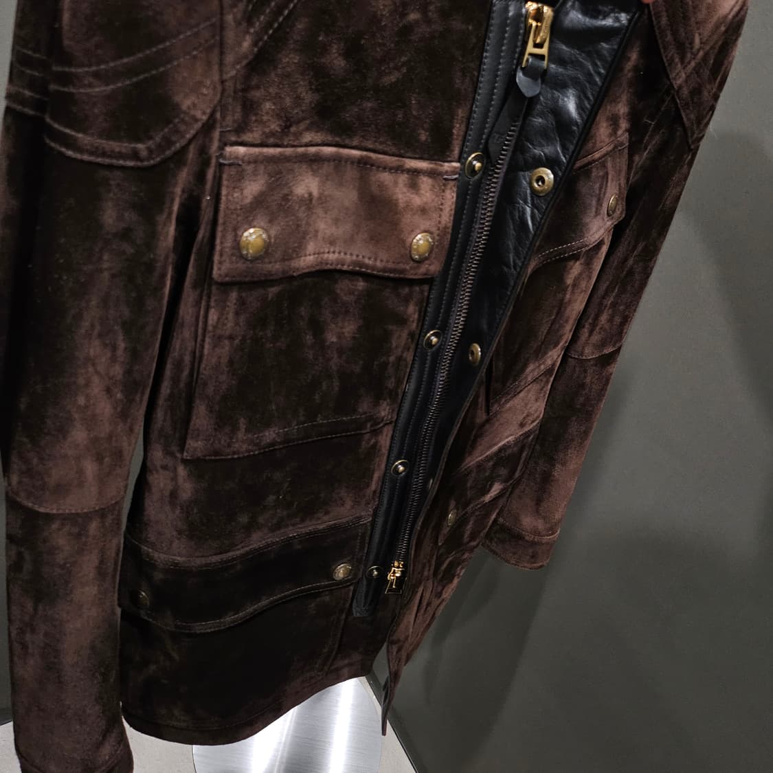 톰포드 모터사이클 금장버튼 스웨이드 레더트리밍 가죽자켓 상품이미지7