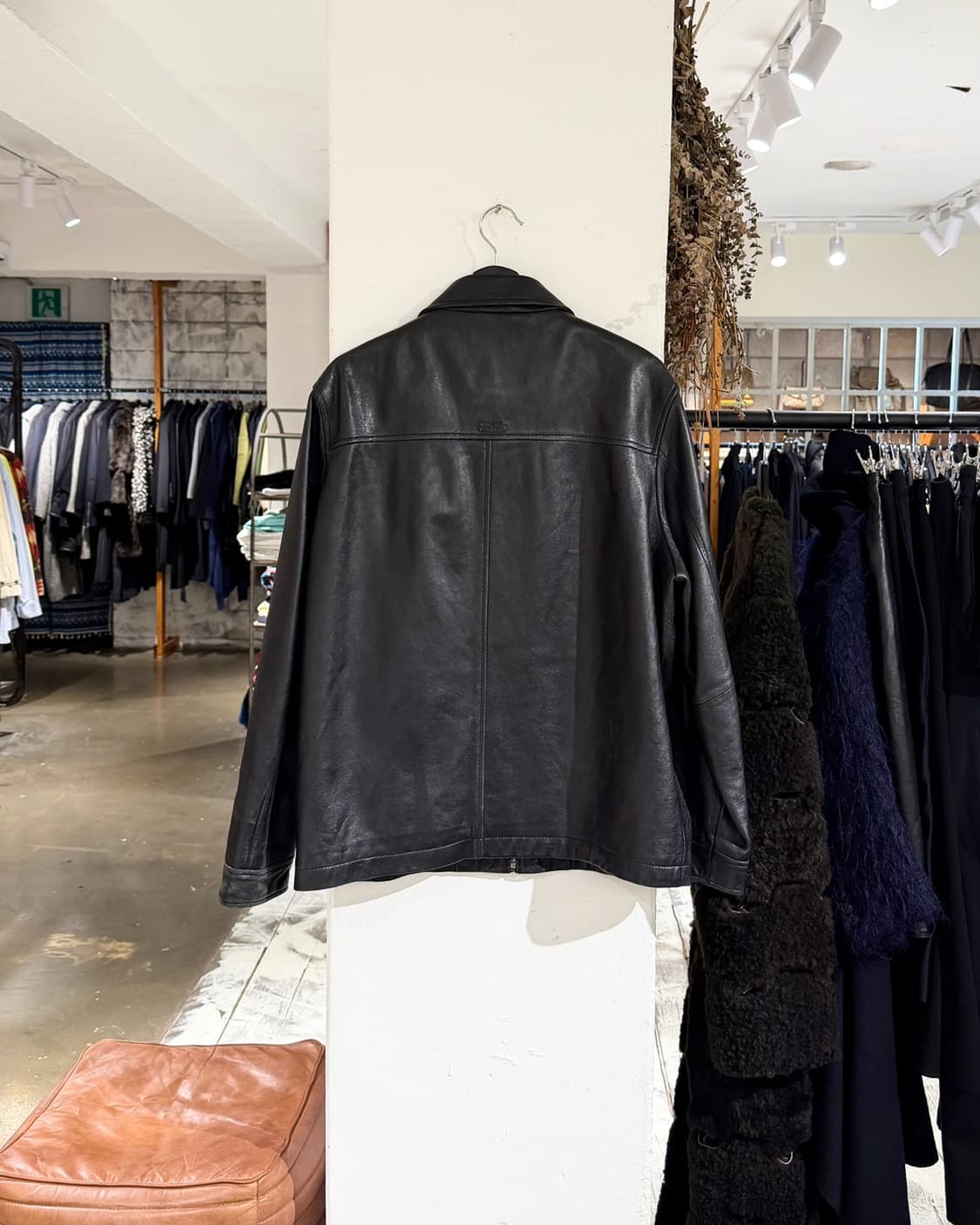 발렌시아가 블랙 램스킨 레더 블루종 상품이미지7