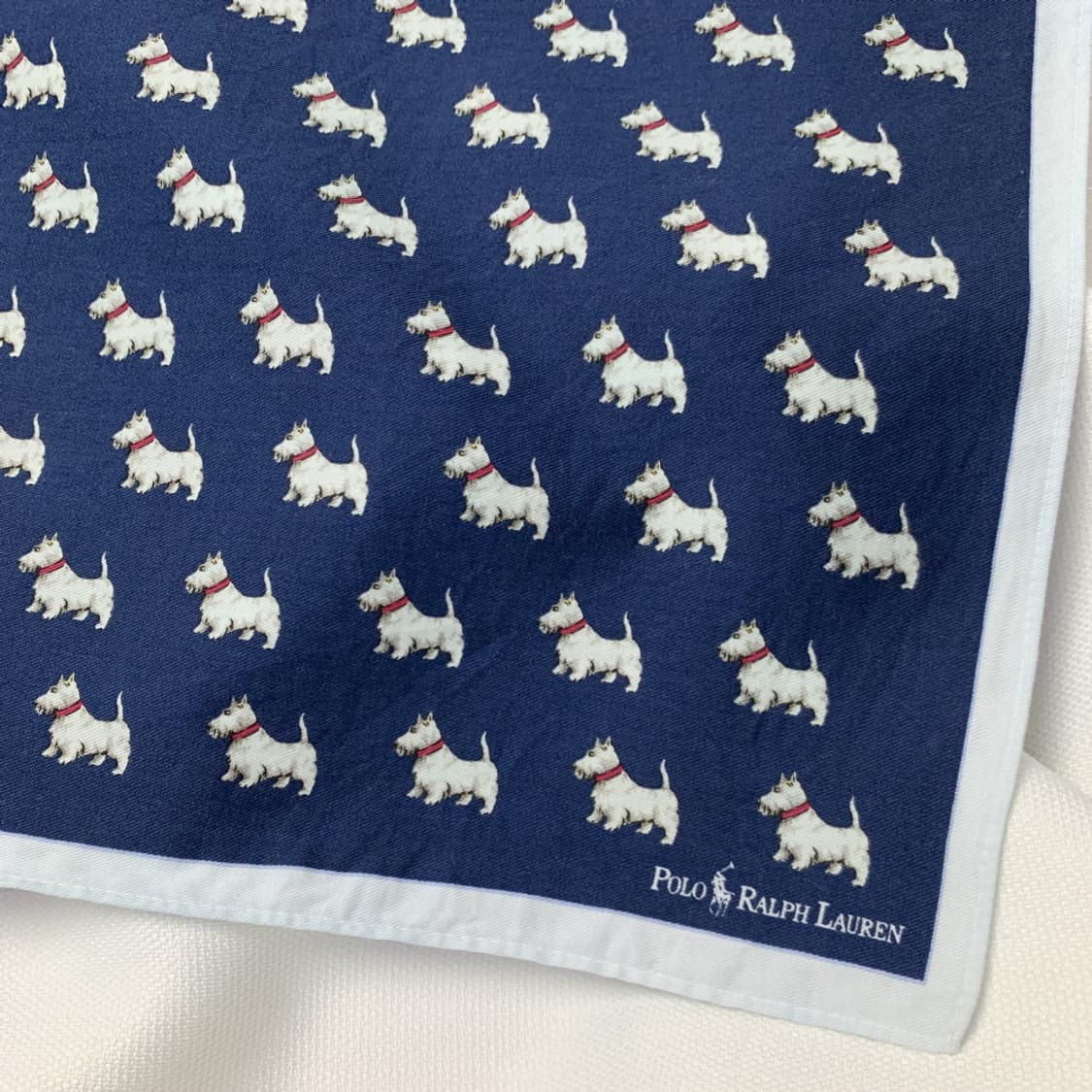 [정품] Polo 폴로 랄프로렌 도그패턴 빈티지 쁘띠스카프 손수건 상품이미지2
