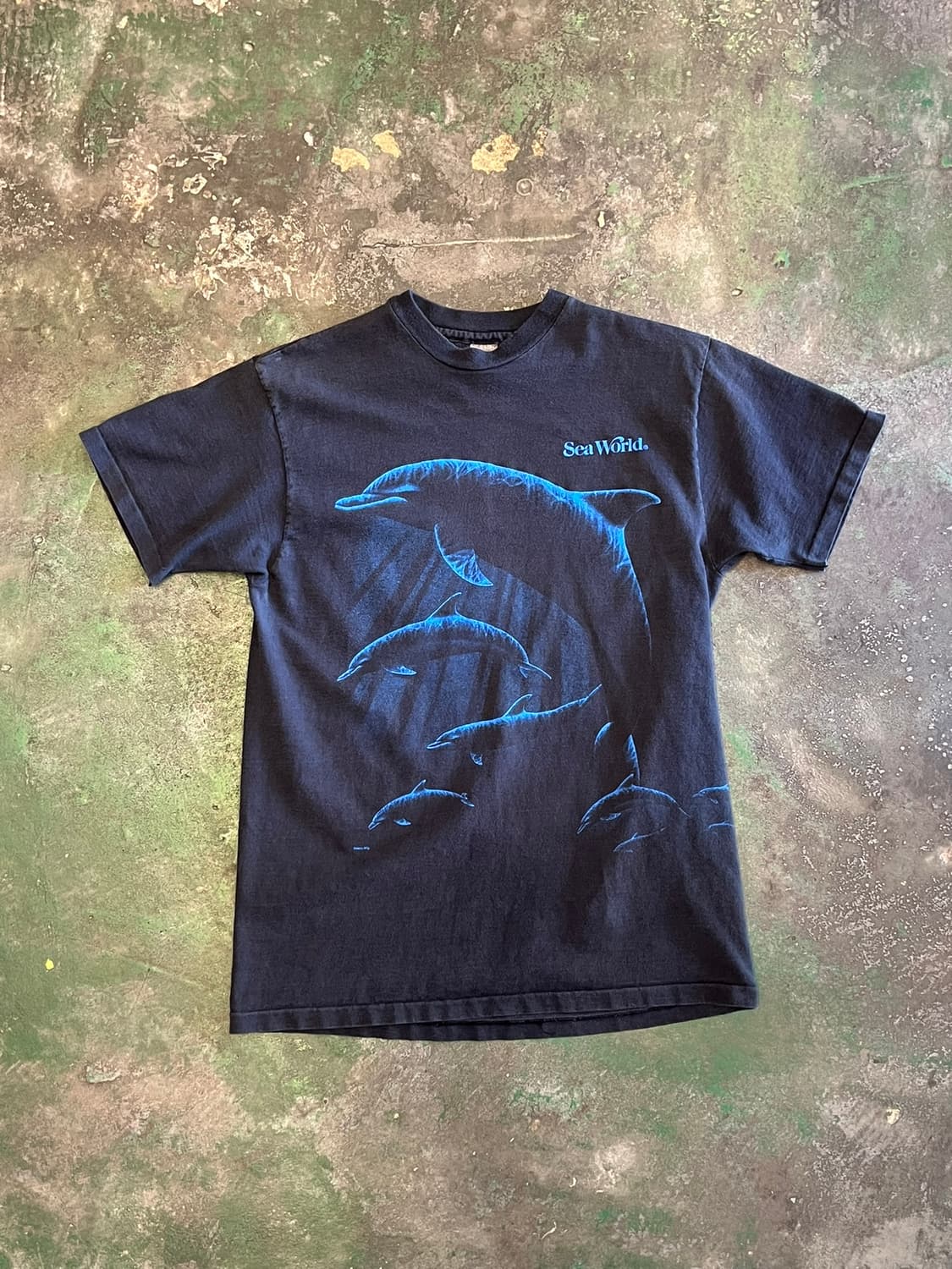 90's [L] 싱글스티치 빈티지 반팔티 돌핀 그래픽 SeaWorld 상품이미지1