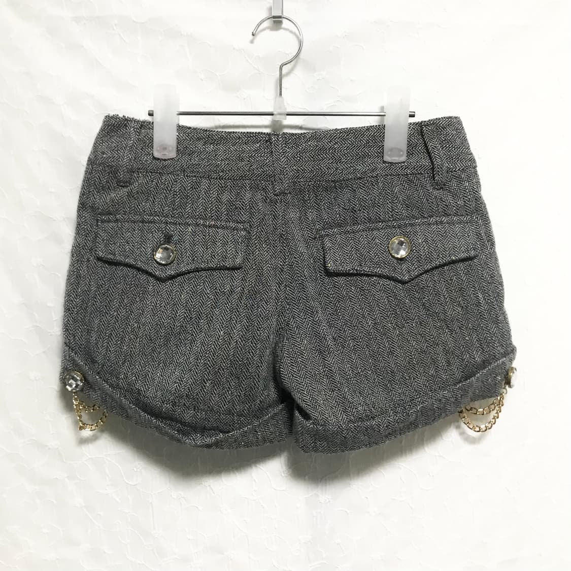 빈티지 갸루 큐빅 체인 숏팬츠 반바지 상품이미지2