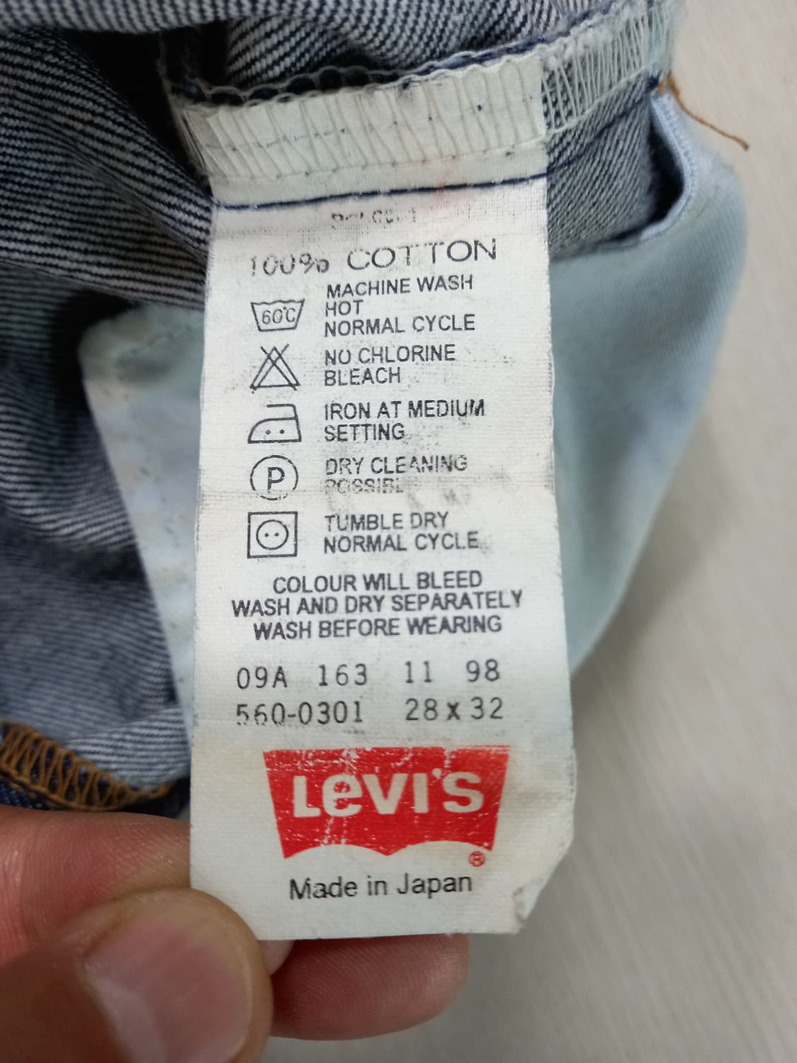 28 90's 리바이스560 Jap 세미와이드진 진청 28-947 상품이미지9