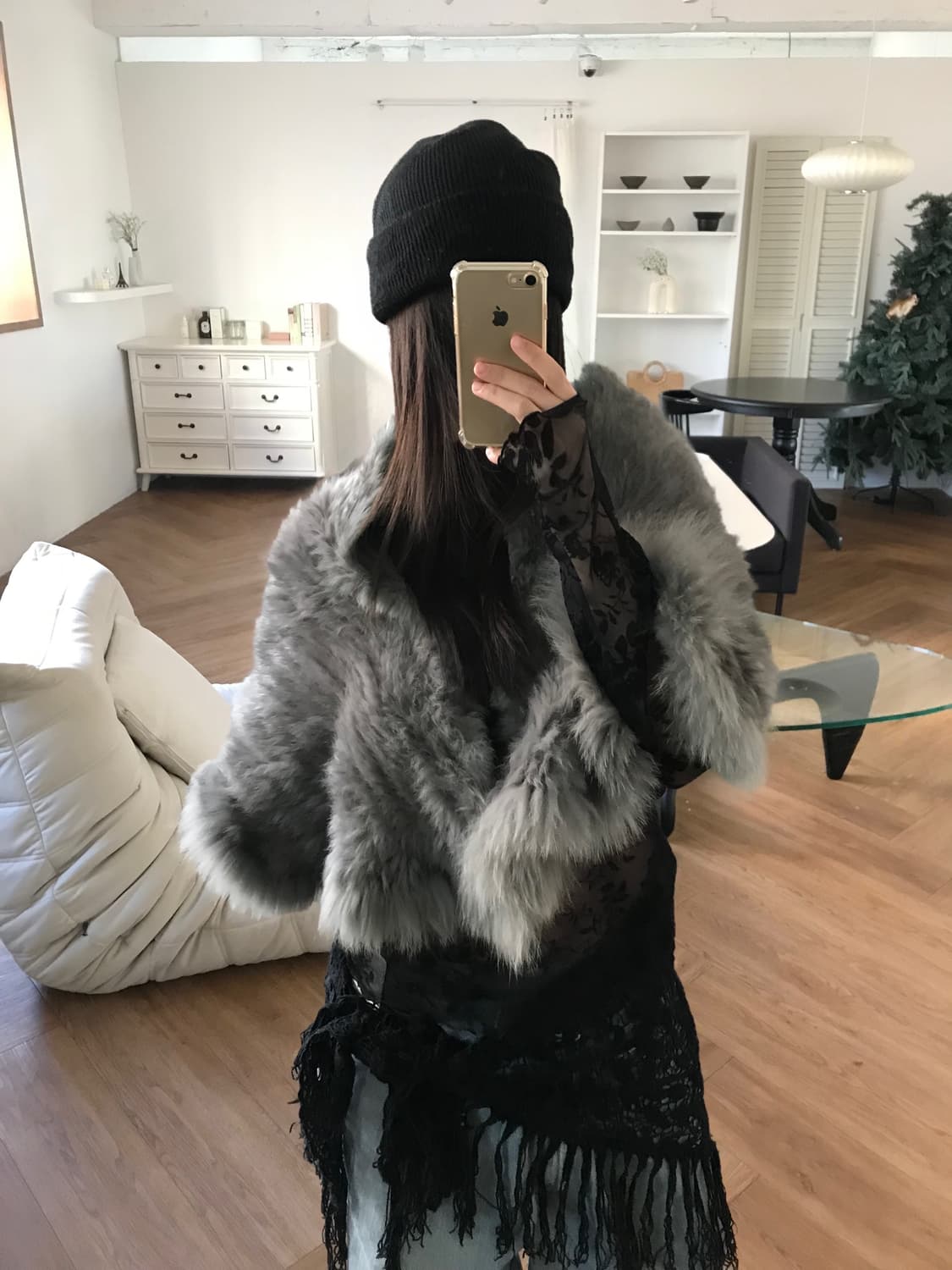 vintage rabbit fur shawl 상품이미지2