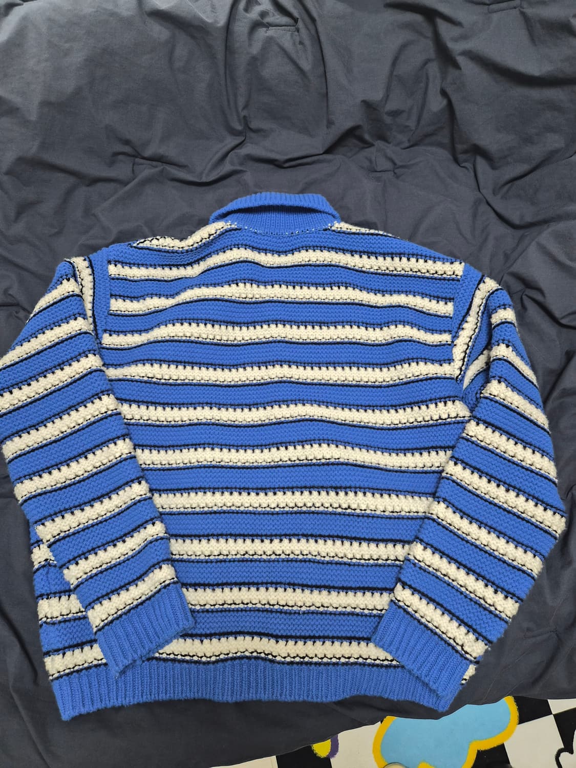 STU 스트라이프 울 카라 가디건 M사이즈 상품이미지5