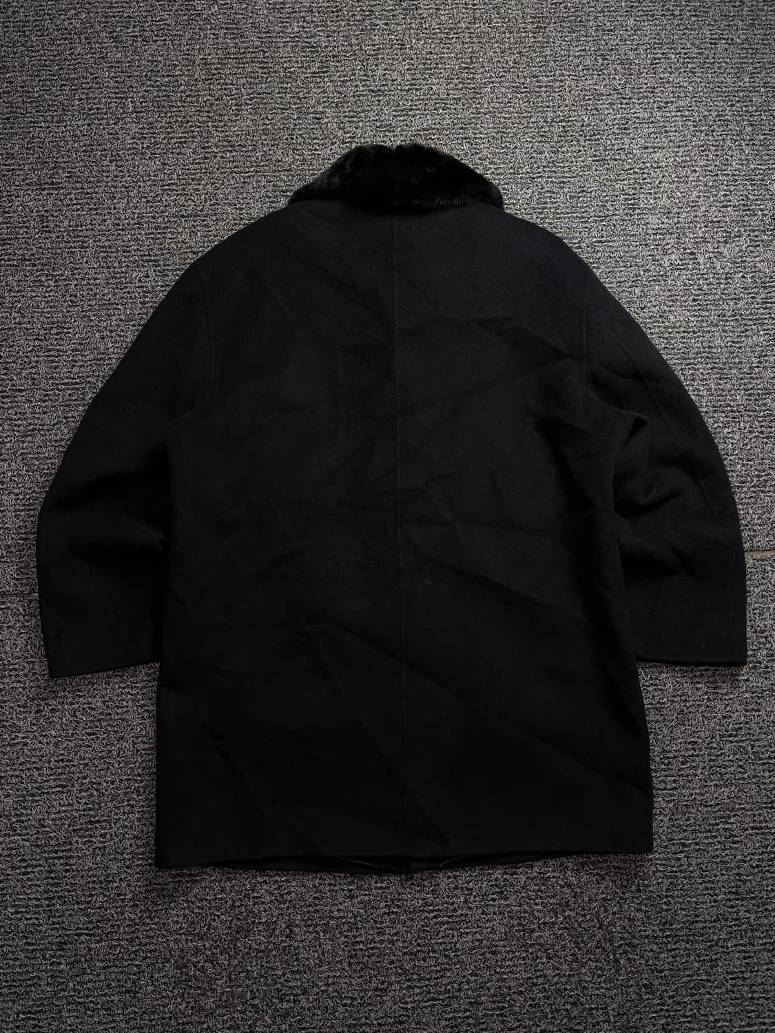 90s 발망 아카이브 퍼카라 미니멀 발마칸 코트 블랙 1964 상품이미지4