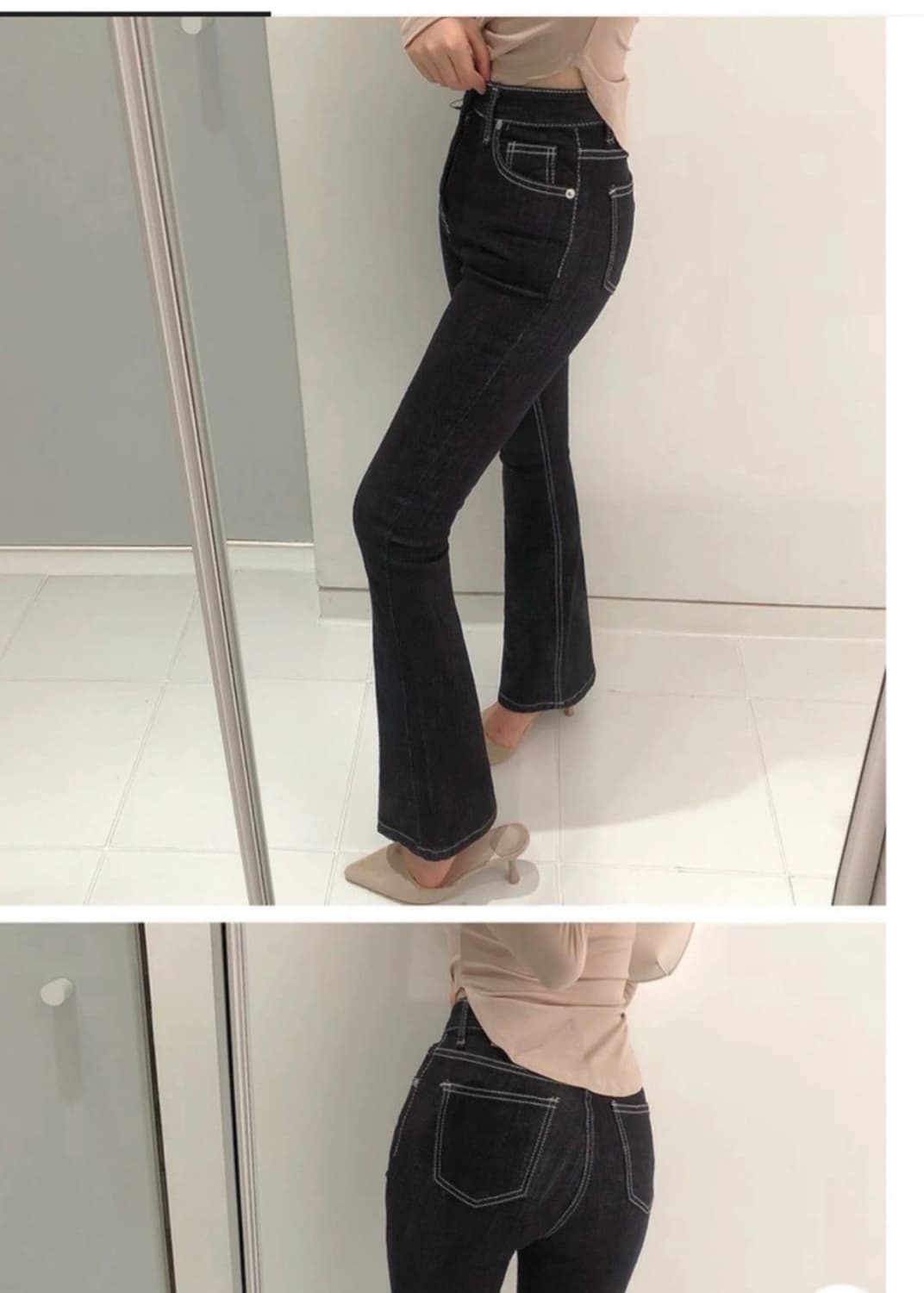 새상품/ 모디핏 하이웨스트 부츠컷 데님 진청 (25) 상품이미지2