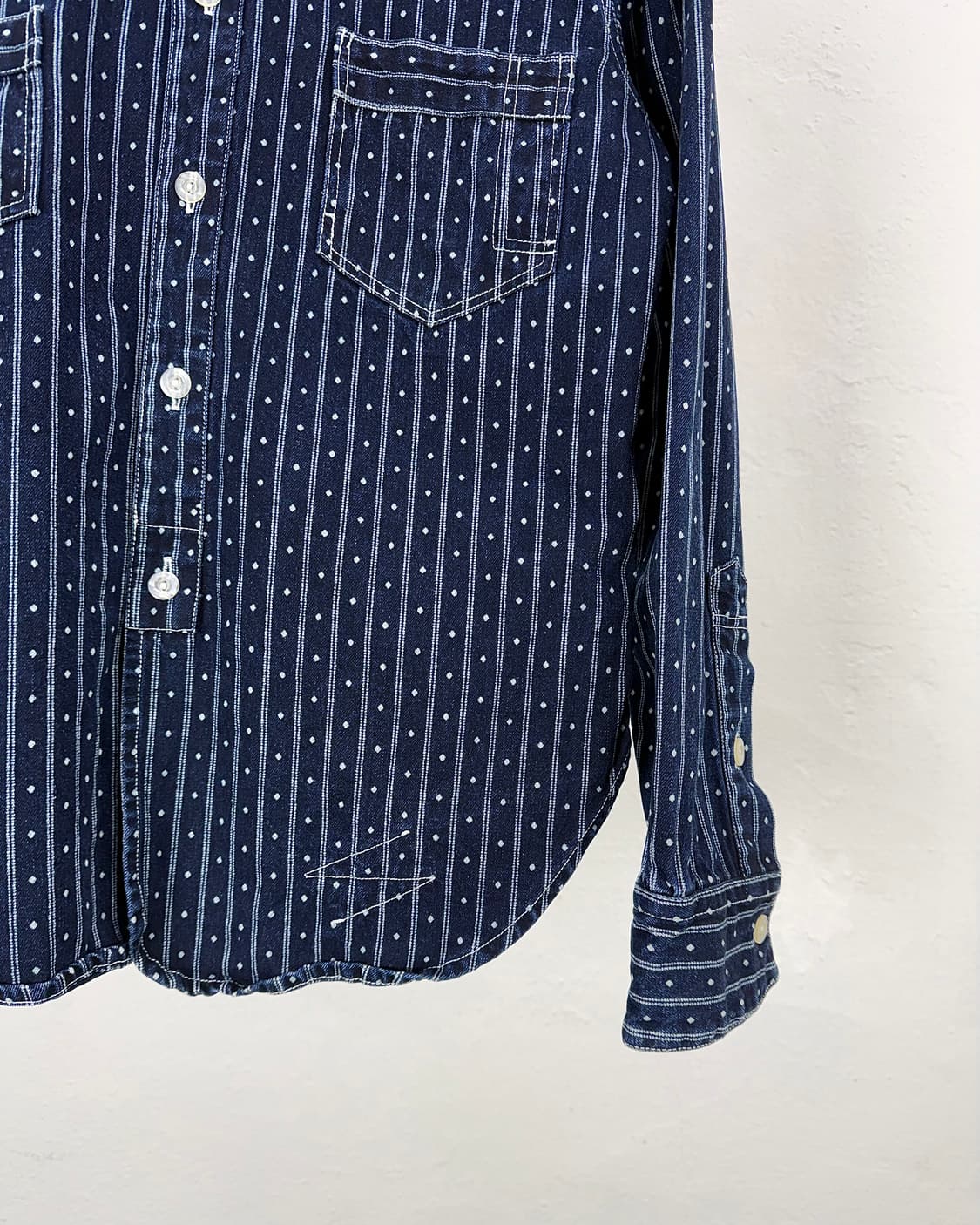 브론슨 와바시 도트 스트라이프 워크 셔츠 상품이미지5