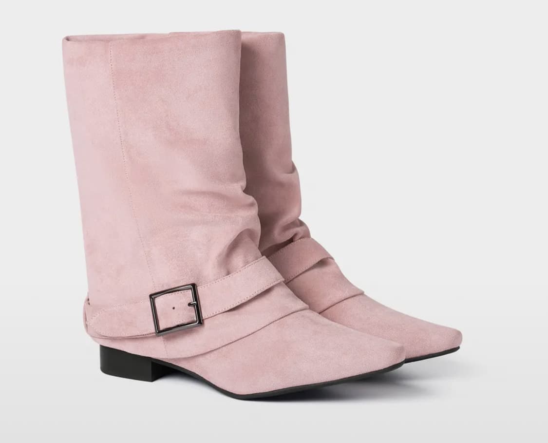 루즈슬립오버 허그 벨트 스웨이드 부츠 베이비로즈 상품이미지1