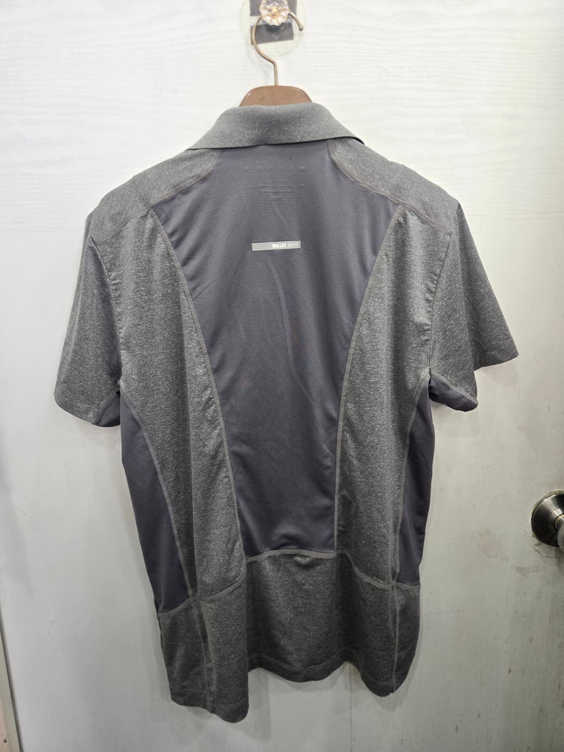 95,M )) MILLE 밀레 카라 반팔티셔츠! 그레이 색상~ 상품이미지3