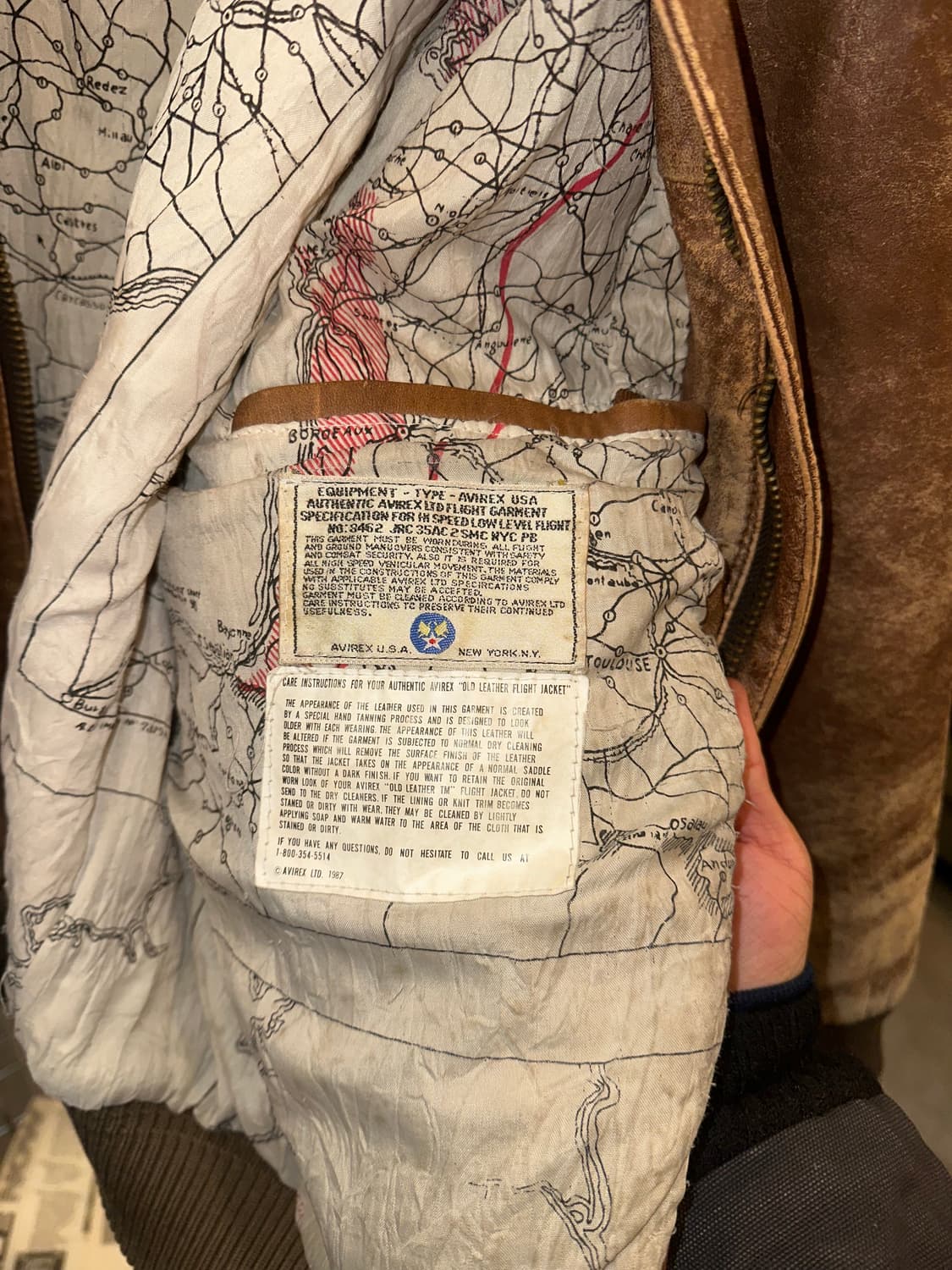 80’s Avirex A-2 hard aging flight jacket 상품이미지10