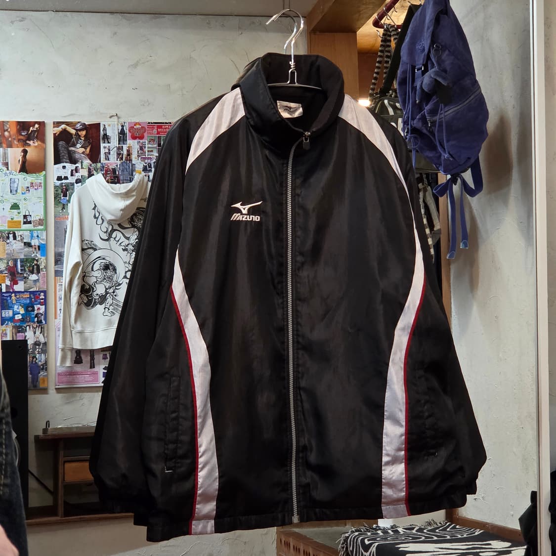 JPN 미즈노 블랙 배색 바람막이 자켓 상품이미지2