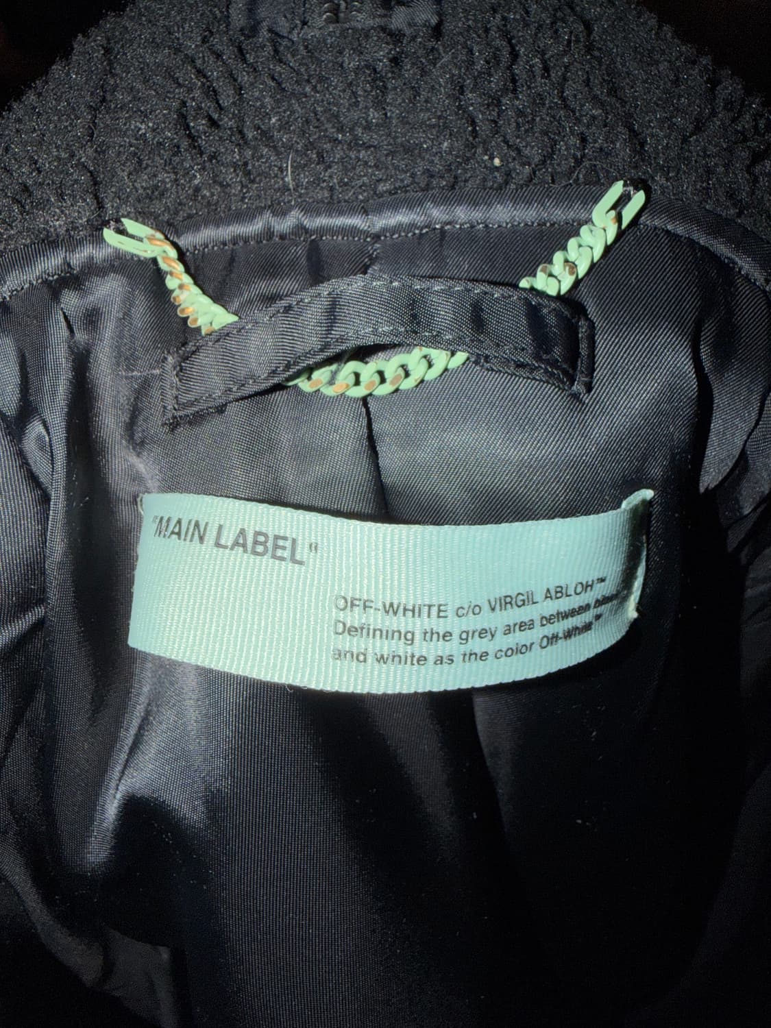 오프화이트 블루 퍼 자켓 S 상품이미지3