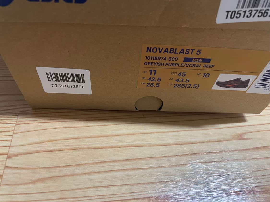아식스 노바블라스트5 285 1회착 팝니다 상품이미지2