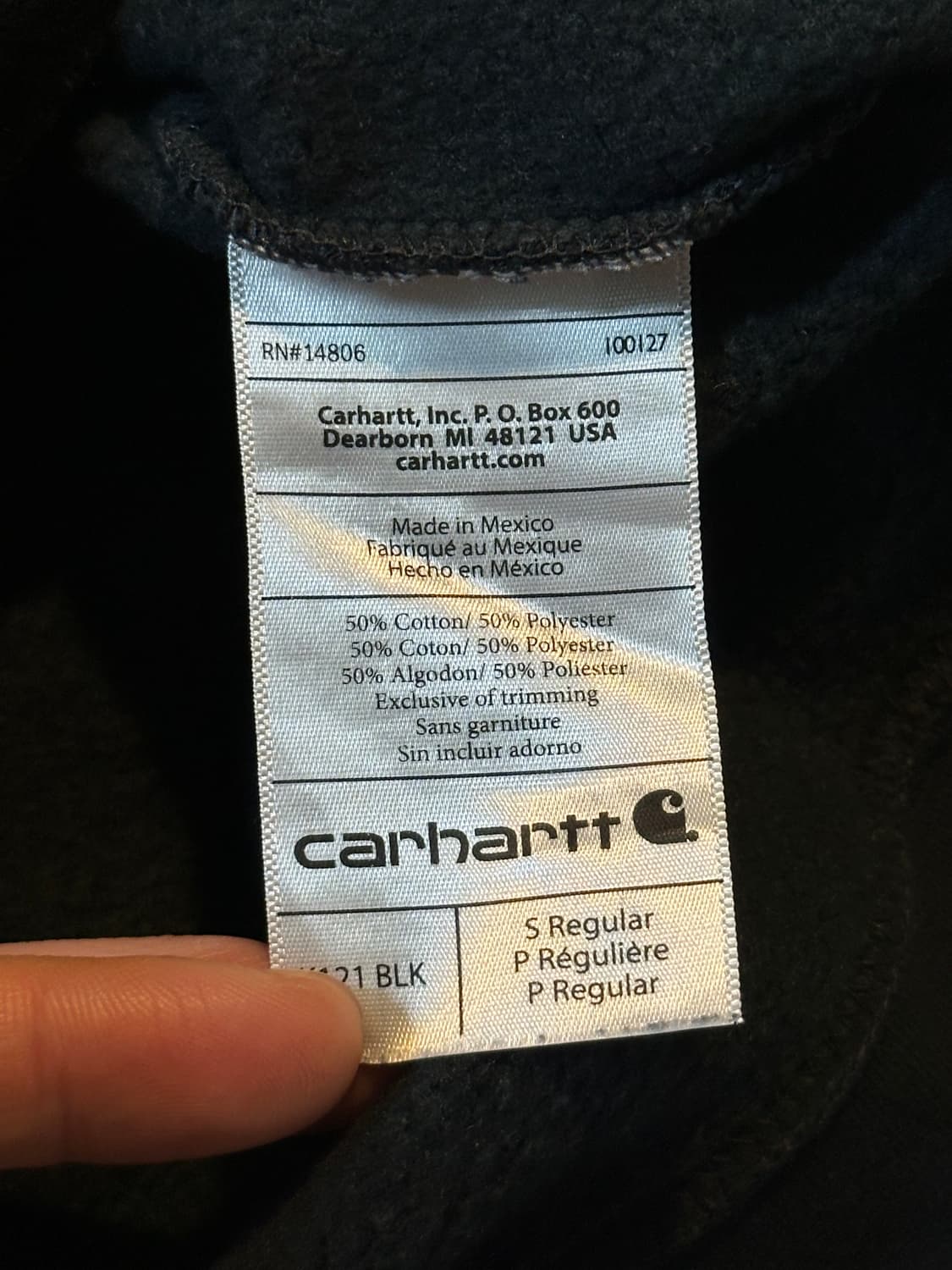 칼하트 CARHARTT 미드웨이트 오리지널핏 기모 후드티 블랙 상품이미지6